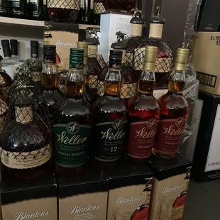 a variety of bottles