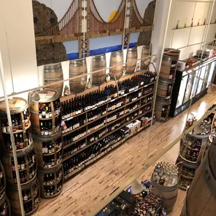 a view of a wine shop