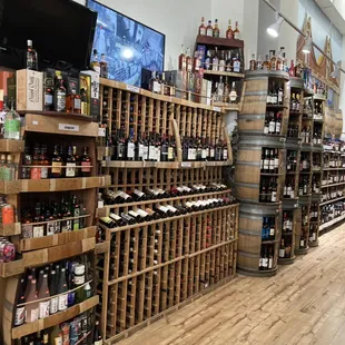 shelves of wine and spirits