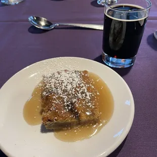Bread pudding with bulldog oatmeal  stout
