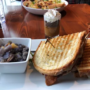 Turkey cranberry sandwich special with pumpkin pie shot