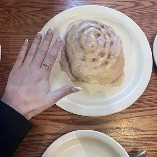 Huge yeasty cinnamon roll