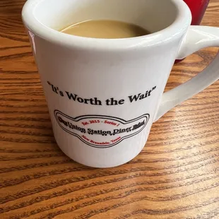 a cup of coffee on a table