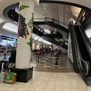 escalators and stairs