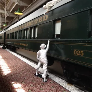 Train cars are in the Crowne Plaza attached to Union Station and have been converted to sleeping rooms. Very cool!