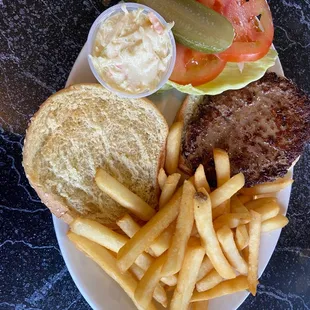 Burger with fries