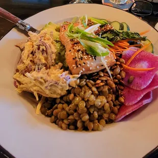 Buddha bowl with salmon