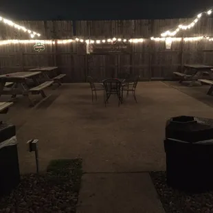 Patio and smoking area in back