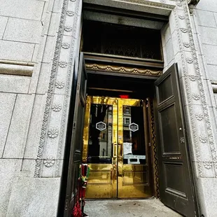 the entrance to the building