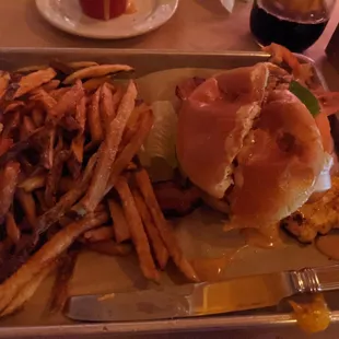 Grilled chicken and fries