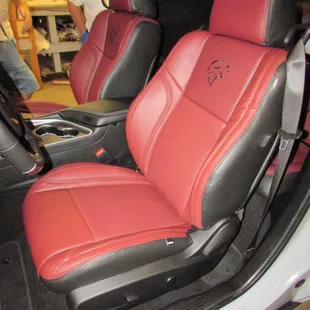 Custom Katzkin leather interior on a Dodge Charger
