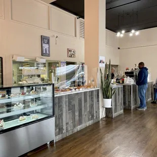 the interior of a bakery