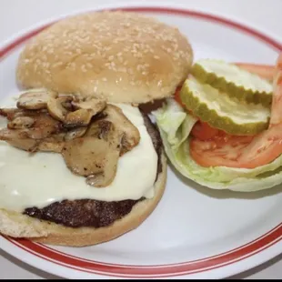 Mushroom Swiss burger