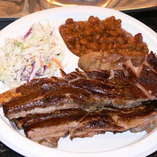 Plated Barbecue Meal.