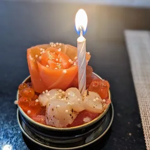 Free birthday sashimi and rice