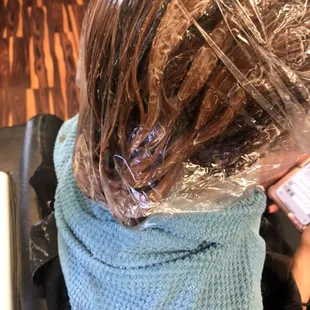 Color extracted no bleach. From artificial level 7 mahogany red color