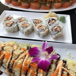 Ceviche roll, Spicy Octopus Roll, and Fat Roll