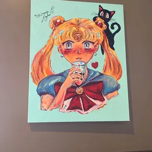 A sailor moon painting