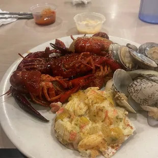 All the seafood.