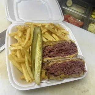 a sandwich and french fries