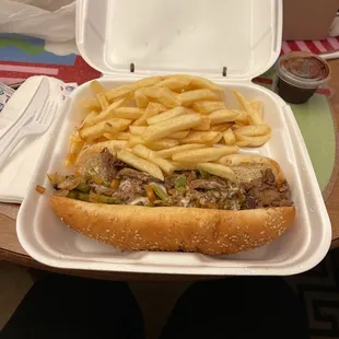 Supposed to be Philly chicken sub; open the box to see a Philly steak.