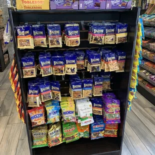  display of dog food at a pet store