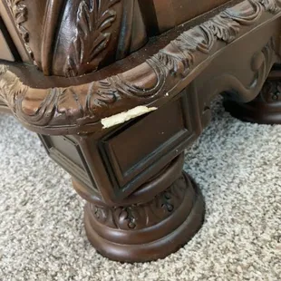 Damaged furniture