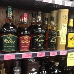 a variety of bottles of liquor