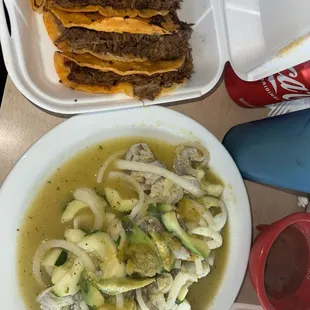 Green aguachile y quesabirria