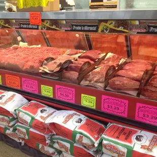 meat on display in case