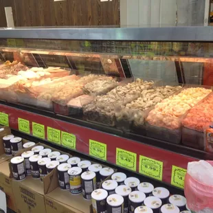 a variety of food items for sale