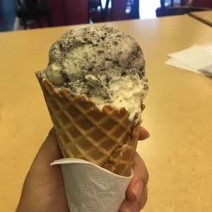 Cookies and Creme waffle cone