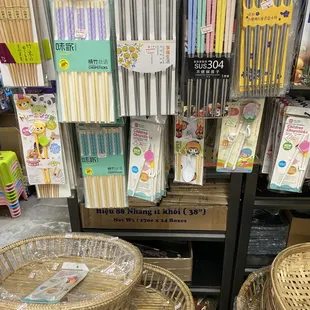 a variety of bamboo chopsticks