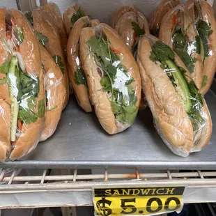 sandwiches wrapped in plastic