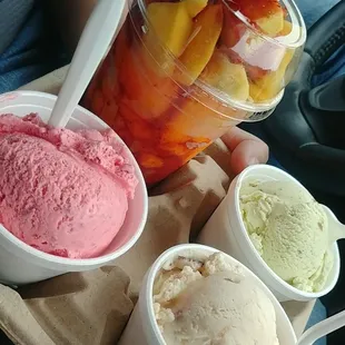 Mangonada, Snickers, Pistachio, &amp; Strawberry - This is one of my favorite ice cream places to go.