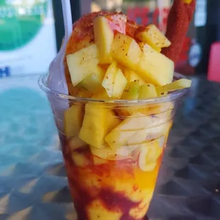 a cup of fruit