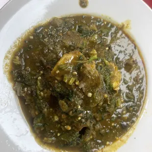 Okra soup with dried fish