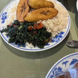 two plates of food on a table