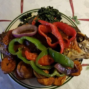 Fried tilapia lunch plate