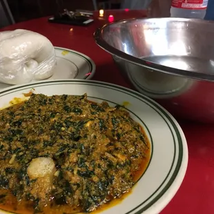 Pounded Yam with Egusi Soup