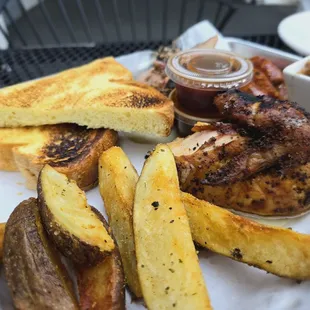 Potato wedges and proper toast