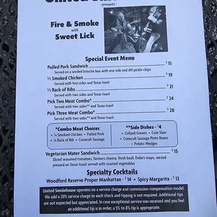Just opened! Menu.