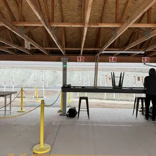Pistol range from the back bench