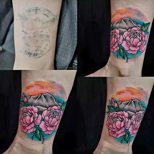 Christy Lumbergs' transformative tattoo cover-ups: Witness the artistry as old ink is ingeniously concealed, giving way to a fresh canvas.