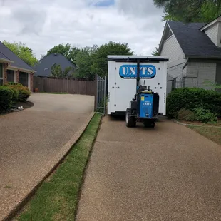 Narrow driveways and narrow gates are no problem - we only need 8 1/2 ft clearance on sides and top to maneuver.