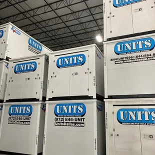 Units Containers stacked in our Secure Warehouse