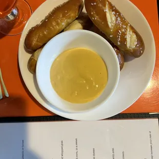 Beer cheese and pretzels