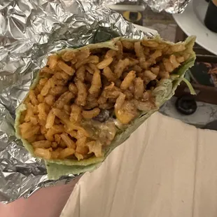 Burrito that was 95% rice, barely any of the other toppings I ordered