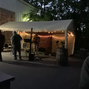 Outdoor live bands playing.