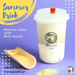 Matcha Latte with Milk Mochi